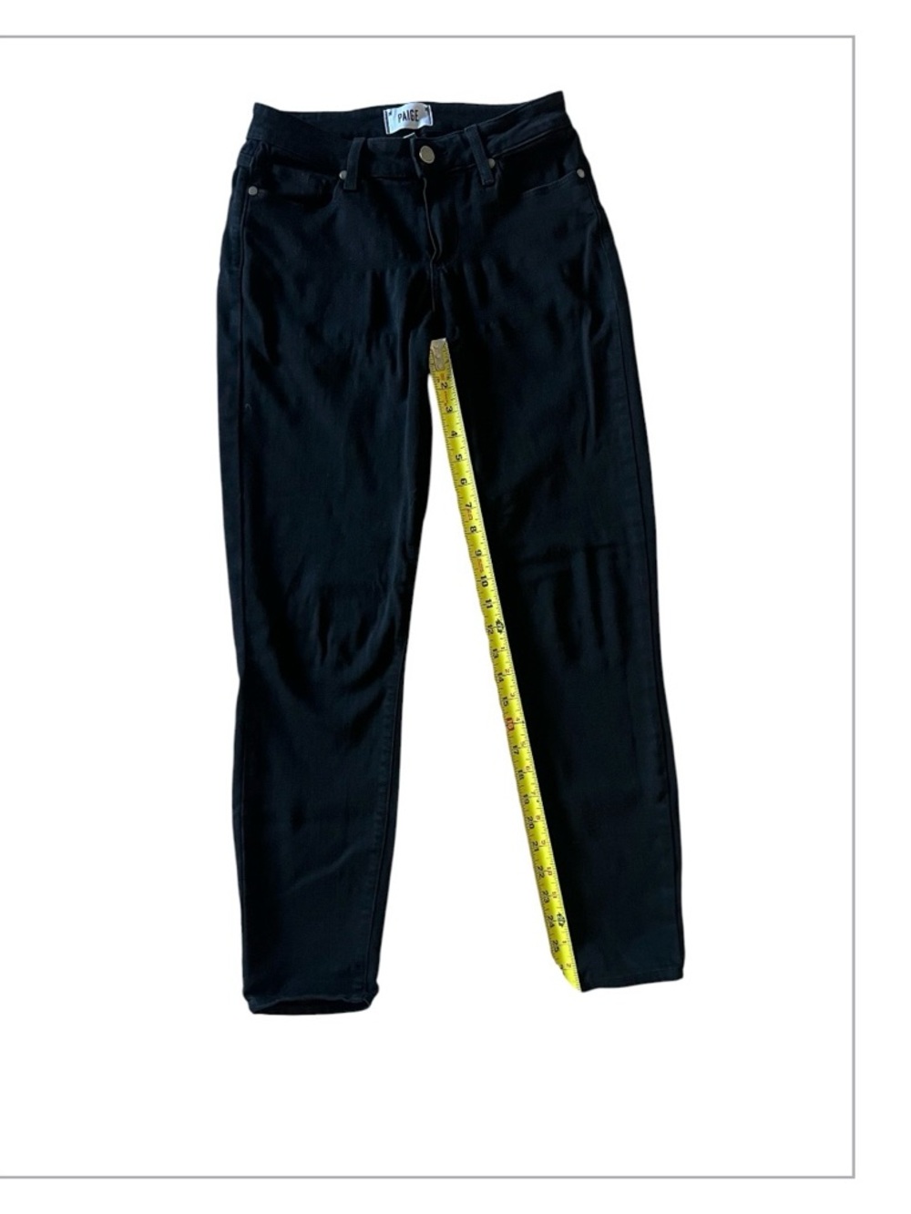 PAIGE Black Denim Jeans with Branded Waist Label